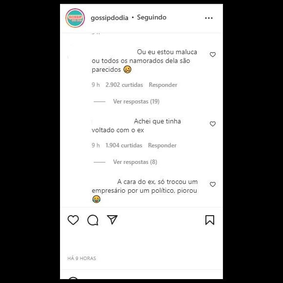 Página que postou foto do atual de Marina Ruy Barbosa recebeu dezenas de comentários sobre a semelhança dos dois