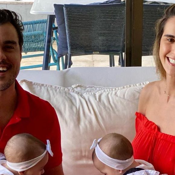 Sophia e Pietra, filhas de Marcella Fogaça e Joaquim Lopes, chegaram ao mundo no dia 20 de março de 2021
