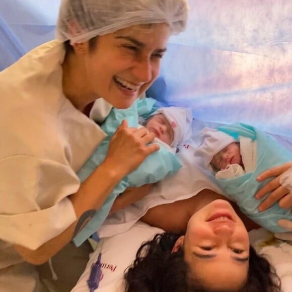 Nanda Costa deu à luz Kim e Tiê, frutos do casamento com Lan Lanh