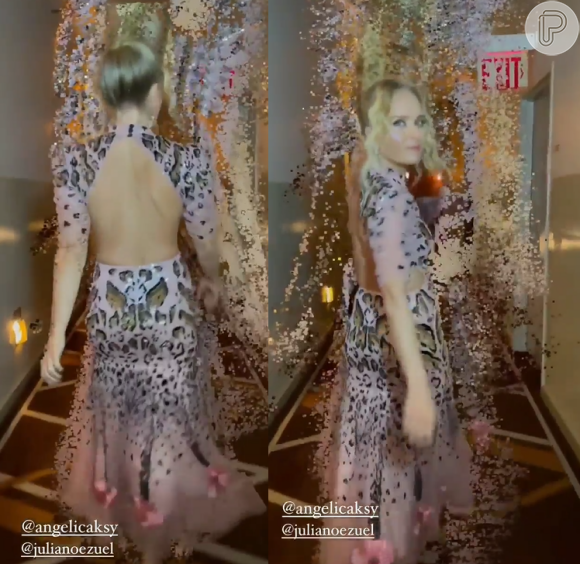 Vestido de Angélica aliava animal print e costas nuas: veja detalhes da peça usada pela apresentadora