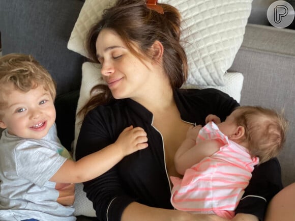 Sabrina Petraglia já é mãe de Gael, de 2 anos, e Maya, de 11 meses