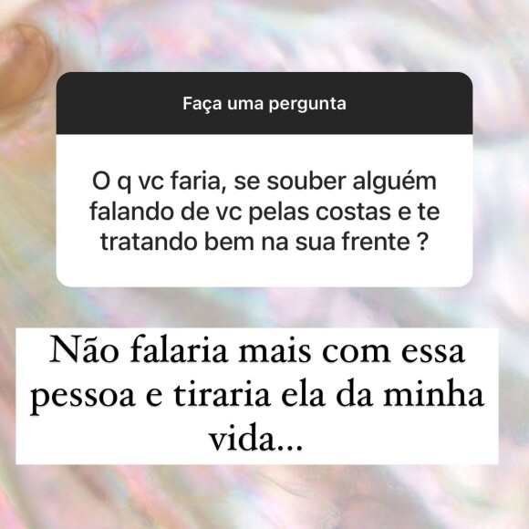 Yasmin Brunet também deu um conselho sobre o que fazer com pessoas que falam por trás