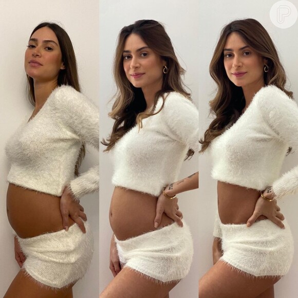 Thaila Ayala mostrou evolução da barriga de gravidez em foto no Instagram