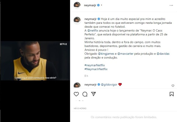 Neymar comemorou a conquista nas redes sociais