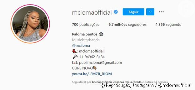 'BBB 22': MC Loma acrescenta emoji ao próprio perfil nas redes sociais e aumenta suspeitas de que estaria no elenco da nova temporada do reality