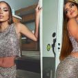 Cintura baixa, brilho e mais: Anitta reúne tendências em looks grifados para especial de Réveillon