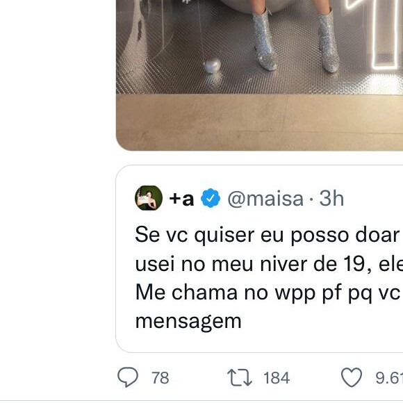 Maisa Silva se ofereceu para se juntar à causa de Whindersson Nunes