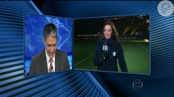 Patrícia Poeta confundiu os times de futebol que entrariam em campo durante entrada ao vivo no 'Jornal Nacional'