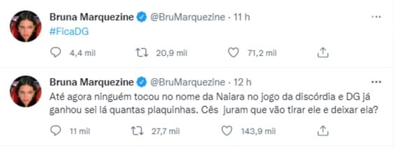 'BBB 22': Bruna Marquezine torce por Douglas Silva