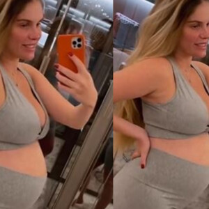 Grávida, Bárbara Evans faz dieta e mostra perda de peso na balança