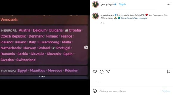 Na série, Gerogina Rodríguez, namorada de Cristiano Ronaldo, mostra sua rotina com o jogador e os filhos