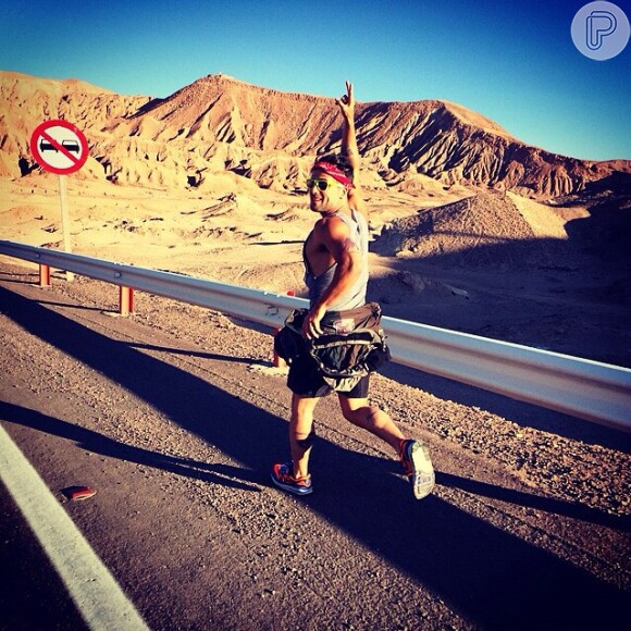 Bruno Gagliasso corre no Deserto do Atacama, no Chile