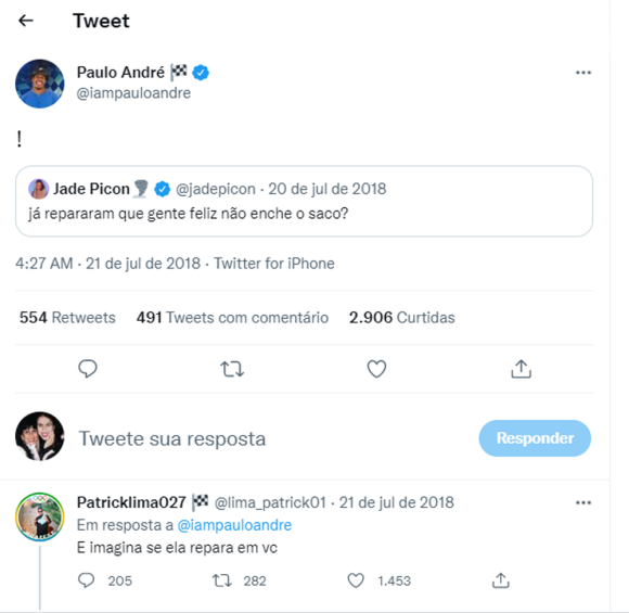 BBB 22: Paulo André já interagia com Jade Picon nas redes sociais