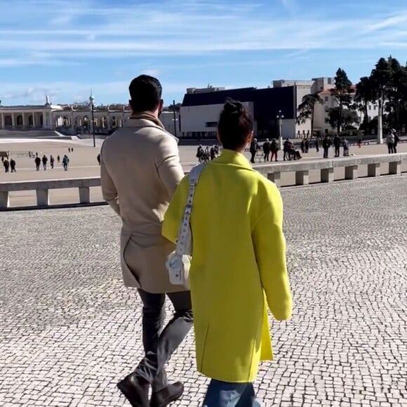 Gusttavo Lima e Andressa Suita em passeio ao Santuário de Fátima