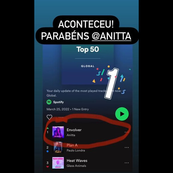 Envolver, de Anitta, em 1º lugar no mundo: 'Aconteceu!', comemorou Tiago Leifert