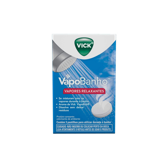 Para um banho mais tranquilo, aposte nos Vapores Relaxantes Vapo Banho, Vick