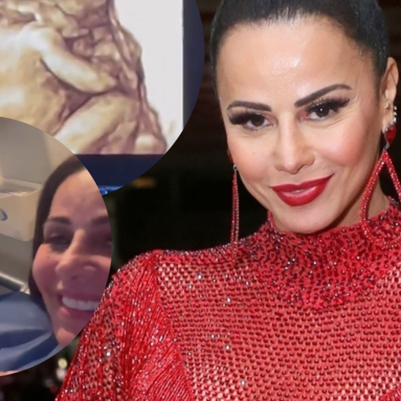 Grávida de quatro meses, Viviane Araujo, de 47 anos, realizou uma ultrassonografia nesta sexta-feira (08)