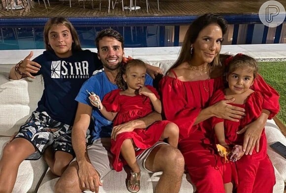 Ivete Sangalo e Daniel Cady são pais de Marcelo, de 12 anos, e das gêmeas Marina e Helena, de 4
