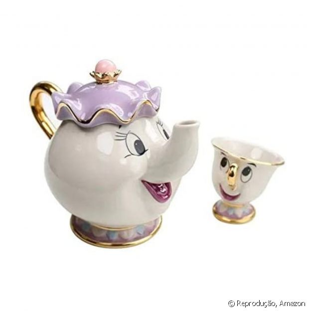 Conjunto chaleira e xícara Bela e a Fera de Porcelana, Urbanity