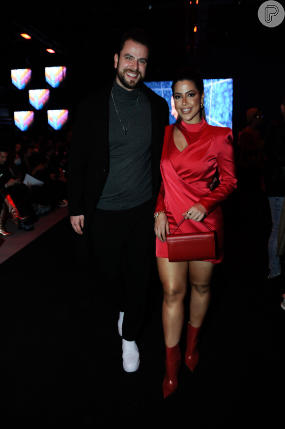 Gustavo Marsengo e Laís Caldas, do 'BBB 22', marcaram presença no São Paulo Fashion Week