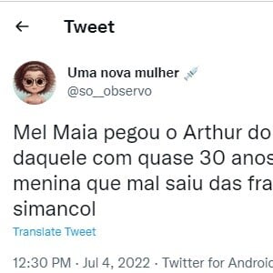 Web achou problemático o affair entre Mel Maia e Arthur Picoli