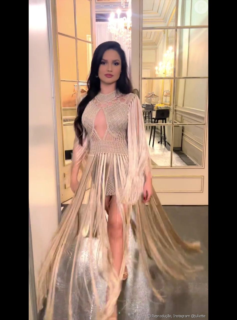 Juliette escolheu vestido com trend handmade para cantar com Gilberto Gil