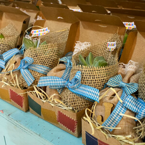 Decoração do chá de bebê também contou com intens caracteríticos