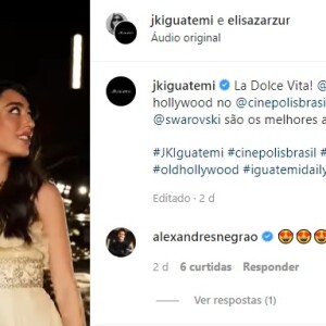 Alexandre Negrão elogia namorada, Elisa Zarzur, publicamente: 'A mais linda'
