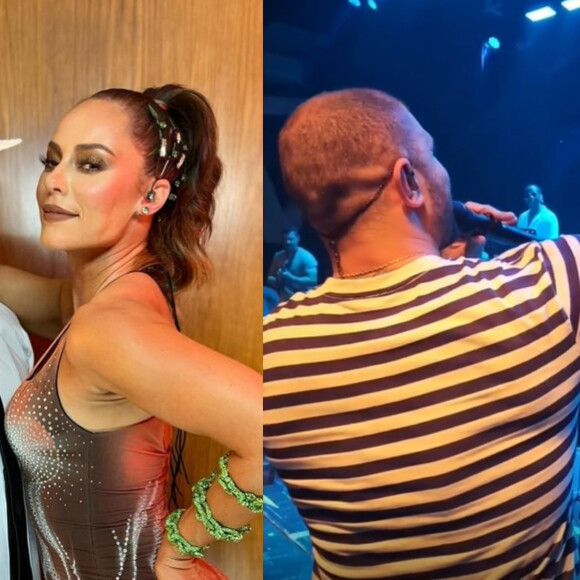 Diogo Nogueira liga para Paolla Oliveira durante show e canta música para a namorada por videochamada