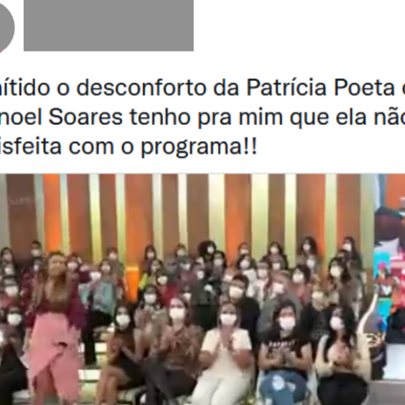 'É nítido o desconforto da Patrícia Poeta com o colega Manoel Soares', apontou um usuário do Twitter