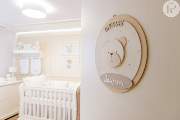 O quarto de Joaquim, filho de Viviane Araujo, foi desenvolvido pela Grão de Gente, uma empresa especializada em produtos para bebês e primeira infância
