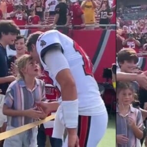 Tom Brady contou com a presença dos filhos em jogo