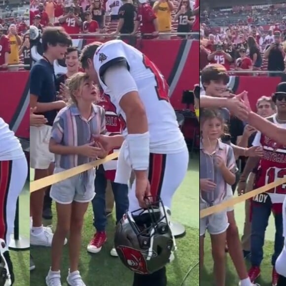 Tom Brady contou com a presença dos filhos em jogo