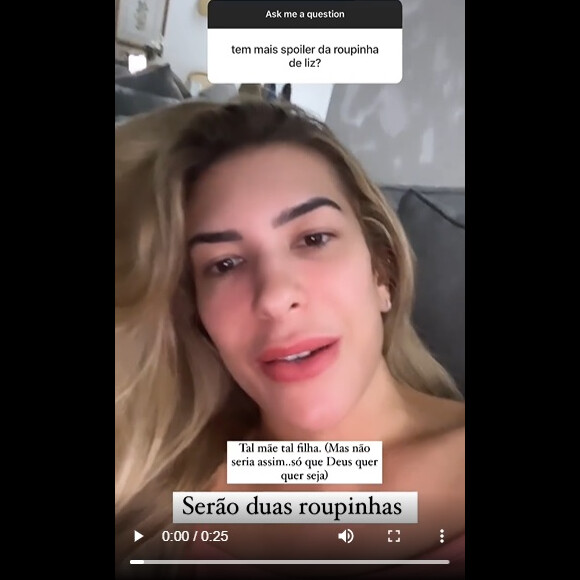 Lore Improta disse que a filha usará duas roupas