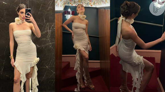 Vestido de Elisa Zarzur off-white da marca Fancí Club custa cerca de R$ 1.350,00, na atual cotação do dólar (disponível no site por 250 - 280 dólares)