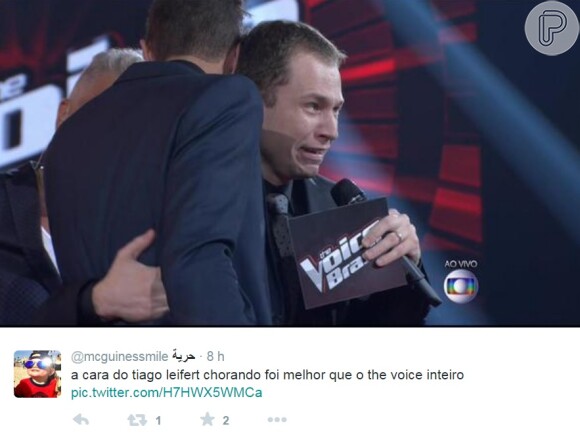 Internautas comentaram sobre emoção de Tiago Leifert no 'The Voice Brasil'