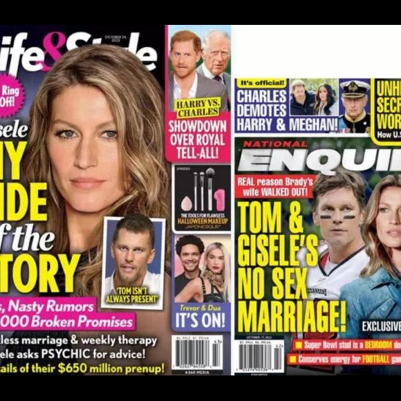 Separação de Gisele Bündchen e Tom Brady é tema de revistas e tabloides