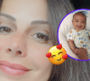 Joaquim, primeiro filho de Viviane Araujo e Guilherme Militão, roubou a cena em uma publicação nas redes sociais da mamãe