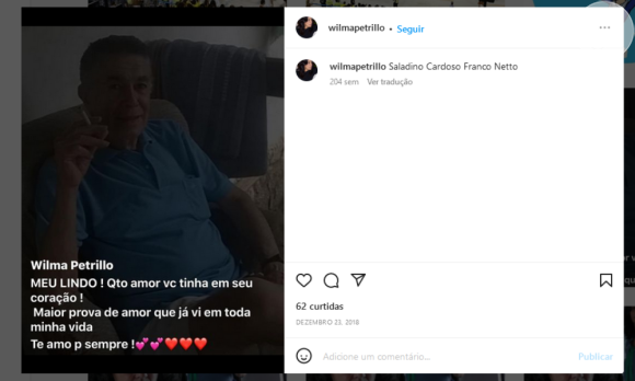 No Instagram, Wilma Petrillo lamentou morte de pessoas com os sobrenomes que aparecem no túmulo onde Gal Costa foi enterrada