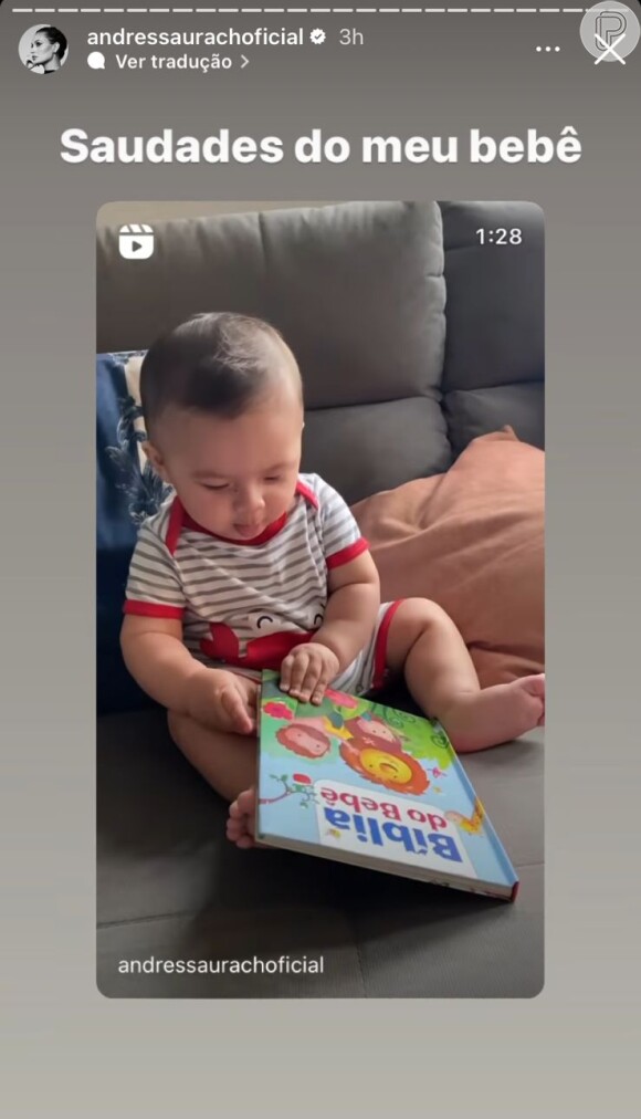 Andressa Urach compartilha vídeo do filho e lamenta ausência do bebê