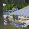 Vanessa e Giuseppe foram flagrado relaxando na piscina de um hotel no Rio, em dezembro