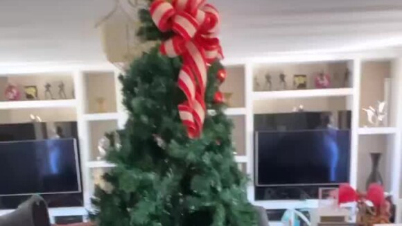 Viviane Araujo exibiu detalhes da montagem da árvore de Natal