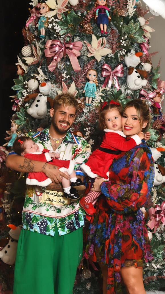 Filhas de Virgínia Fonseca e Zé Felipe posam em família no Natal