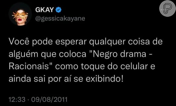 Tweet de Gkay sobre hit dos Racionais foi interpretado como racista