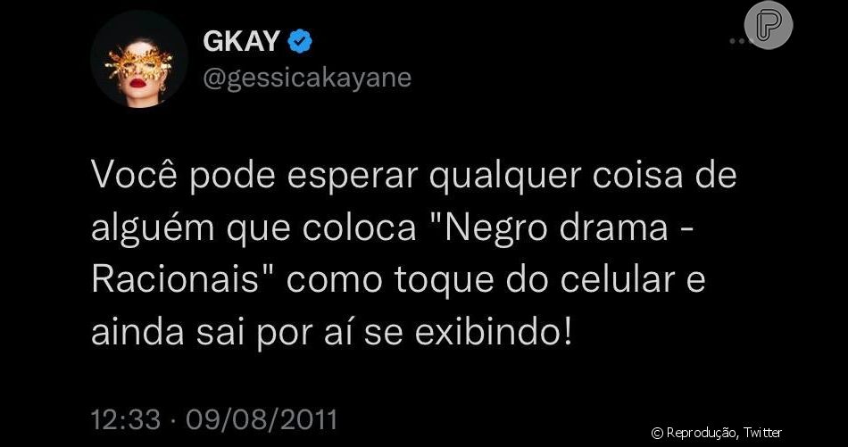 Tweet de Gkay sobre hit dos Racionais foi interpretado como racista