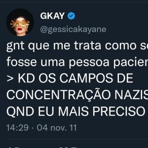 Gkay fez uma referência ao nazismo em publicação de 11 anos atrás