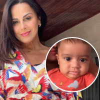 Mini influencer? Filho de Viviane Araújo pega celular da mãe e resultado é um show de fofura