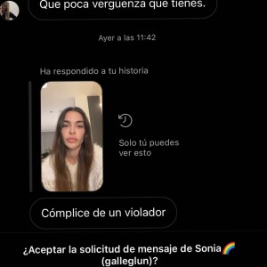 Internautas estão acusando Joana Sanz em mensagens