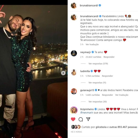 Bruna Biancardi se declarou para Neymar e recebeu um 'te amo' do jogador