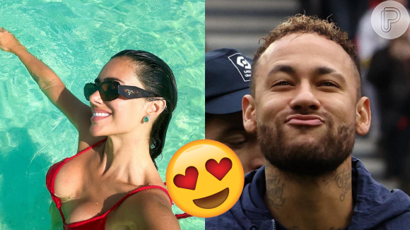 Neymar e Bruna Biancardi encantam internautas na manhã desta quarta-feira (22) com uma série de fotos românticas
